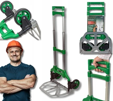 Nešiojamas sulankstomas transportavimo platforminis sandėlio vežimėlis 70kg Rockforce