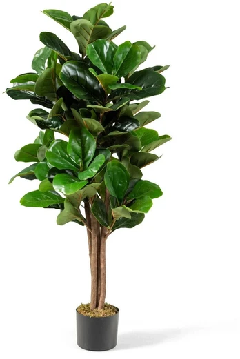 Dirbtinis smuiklapis fikusas, 118 lapų, žalias, 121,9 cm