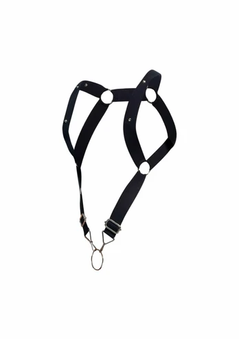 DNGEON Straight Back Harness Adjustable Microfiber Black