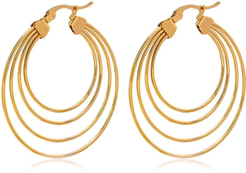 Troli Luxury auksinis plated earrings circles