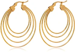 Troli Luxury auksinis plated earrings circles kaina