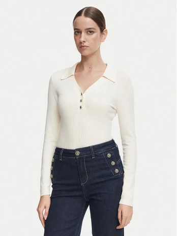Morgan Megztinis 252-MBANOU Kreminė Slim Fit