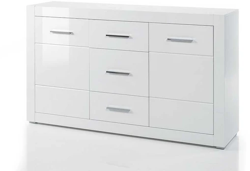 Komoda Bianco, baltas blizgesys