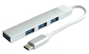 RoGer USB-C HUB 3xUSB2.0 / 1xUSB3.0 5Gbps / sidabrinis kaina