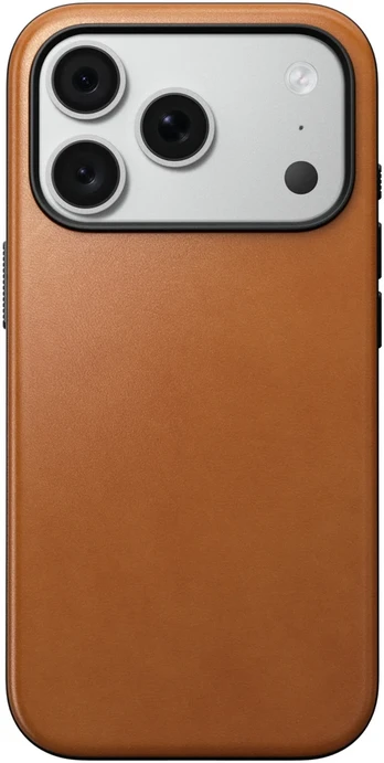 Burga Nomad Modern odinis dėklas, balno ruda (Horween) – iPhone 18 Pro/17 Pro