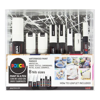 POSCA Baltas SÆT - 8 NIP SIZES