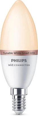 Lemputė Philips Wiz LED, C37, derinama balta, E14, 4.9 W, 470 lm