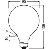 OSRAM LED lemputė Globe G95 E27 5W matinė 4000K