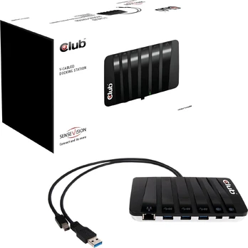 Šakotuvas Club 3D SenseVision Y-Docking Station DP + USB 3.0 (CSV-3203) stotis / replikatorius