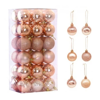 ECarla kalėdiniai žaisliukai - rose gold 36 vnt.