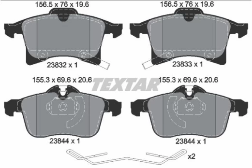 TEXTAR 2383204 Brake pad set