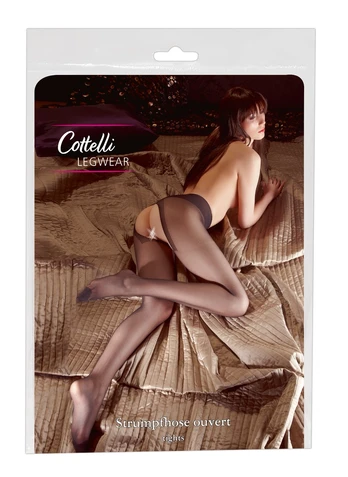 Cottelli legwear Crotchless Tights black 2 Prisegamos kojinės