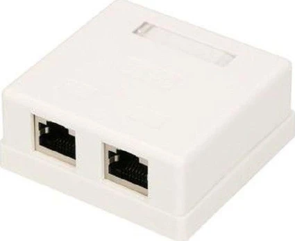 Extralink | Wall mount outlet | 2x RJ45 KAT5E STP