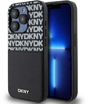 Dėklas DKNY PU Leather Repeat Pattern Card Pocket Case for iPhone 14 Pro Max Juodas kaina