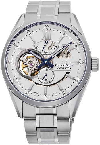 Vyriškas Orient Star Skeleton Automatic RE-AV0113S00B laikrodis sidabrinės spalvos