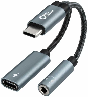 Adapteris USB MicroConnect MC-USBC-AUDIOCF USB-C - USB-C Sidabrinė (MC-USBC-AUDIOCF)