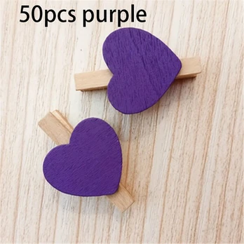 mediniai segtukai, 50 vnt., Violetinė