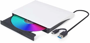 Kietasis diskas Gembird DVD-USB-031-BW External USB DVD drive, juodas-baltas kaina