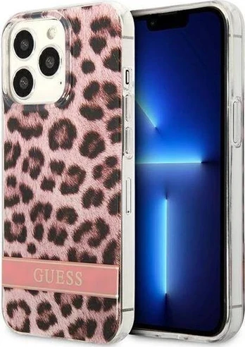 Dėklas Guess Leopard GUHCP13LHSLEOP iPhone 13 Pro Rožinis