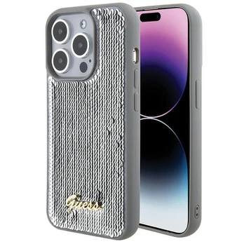 Guess HC Sequin Script Metal Case for Apple iPhone 15 Pro
