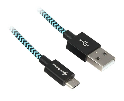 Sharkoon USB 2.0 A-B black / blue 3.0m - Aluminum + Braid