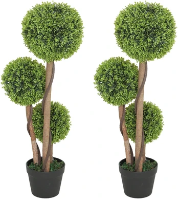 Dirbtinis buksmedis vazonuose, žalias, 90 cm, 2 vnt.