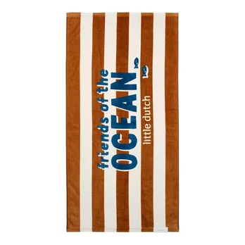 Little Dutch Beach towel ´Ocean World Brown Stripe´ 60×120 cm