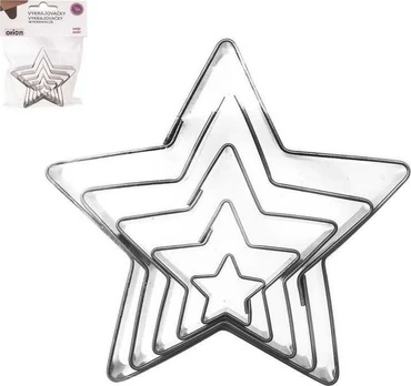 Orion Sausainių formelės plieninė žvaigždė 7,5 cm 5 vnt.