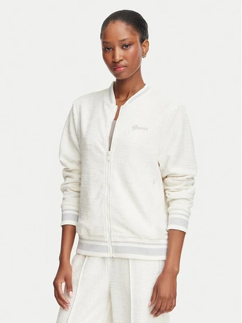Guess Bomber striukė W6YQ15 K4353 Kreminė Regular Fit