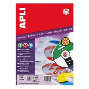 Etiketės Apli CD/DVD, 25 vnt.