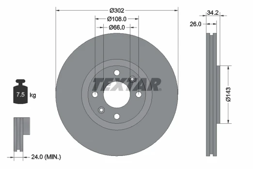 TEXTAR 92168503 Brake Disc