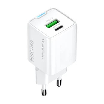 Wozinsky WWC-35W GaN USB-A + USB-C Wall Charger - Baltas