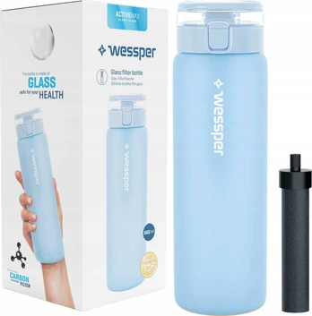Gertuvė Wessper stiklinis buteliukas ActiveMax 680ml mėlynas