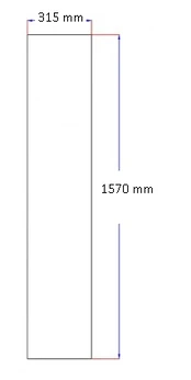 Dušo kabinos šoninis stiklas tiesus 315x1570 mm grey 3.143