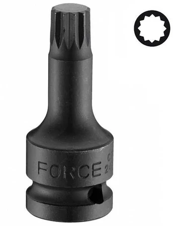 Force Dvylikakampis-galvutė smūginis Spline M18 1/2"