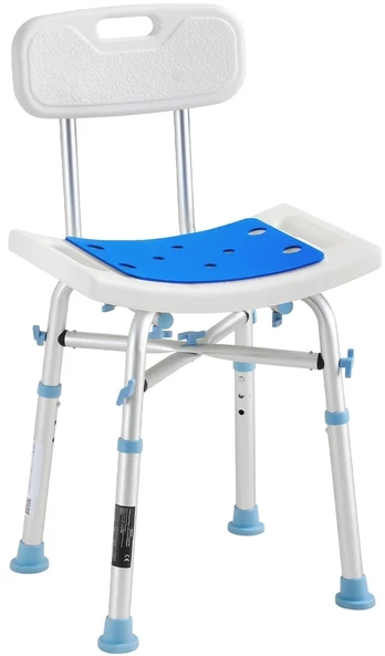 VEVOR Dušo kėdė su atlošu, iki 227 kg