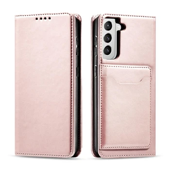 Dėklas Magnet Card Case for Samsung Galaxy S22 Plus Rožinis
