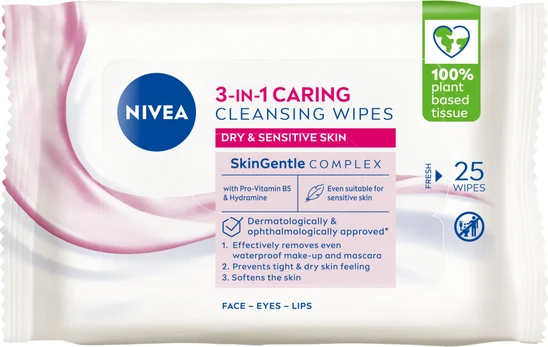 Nivea - Caring Cleansing Wipes - 25 stk