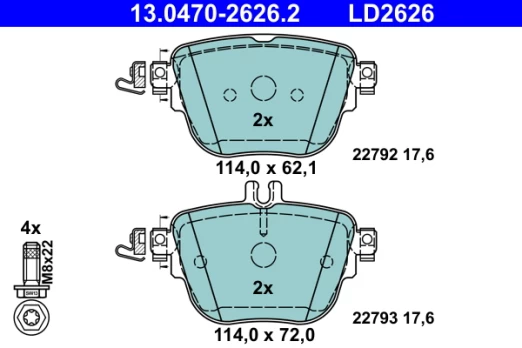 ATE 13.0470-2626.2 Brake pad set