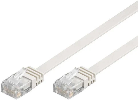 Goobay Kabelis LAN Patchcord CAT 6 U/UTP płaski balta 0,5m