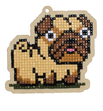 Deimantinės mozaikos suvenyras Pug WW186