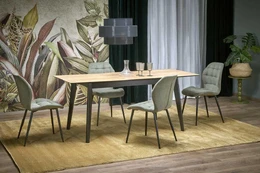 GULIAN extension table, wotan oak / juodas kaina
