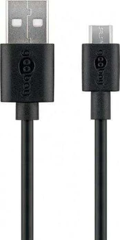 Goobay 38659, 0,5 m, USB A, Micro-USB B, USB 2.0, juodas