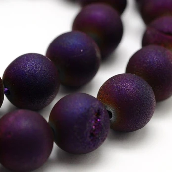 Agato "Druzy" karoliukų gija 8 mm