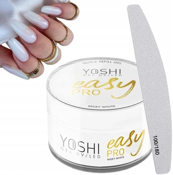 Yoshi statybinis gelis easy pro milky baltas - 15ml pieniškas + dovanų dildė