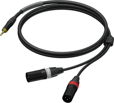 Kabelis Procab Kabelis PROCAB PRA712/3, jack 3,5mm (M) stereo do 2x XLR (M) (3m)