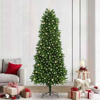 Kalėdų eglutė su LED lemputėmis Žalia 240 cm PE