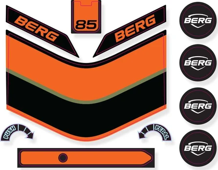 Berg Buzzy 2-in-1 - Sticker set Retro Green
