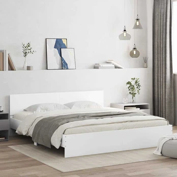 Lovos rėmas 2 pcs Balta 193 x 203 cm Apdirbta mediena