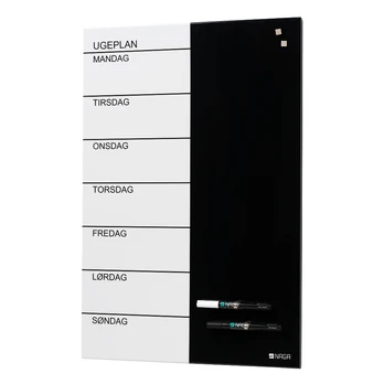 NAGA Magnetisk ugetavle i stål 60x40 cm - dansk tekst
